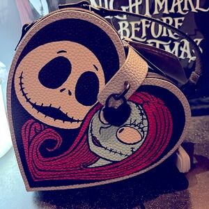 Disney Parks Jack and Sally Heart Shaped Purse. Nightmare before Christmas
